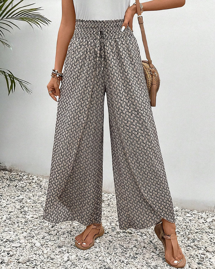 Elandrine | Women's Relaxed Elastic Waist Wide Leg Pant