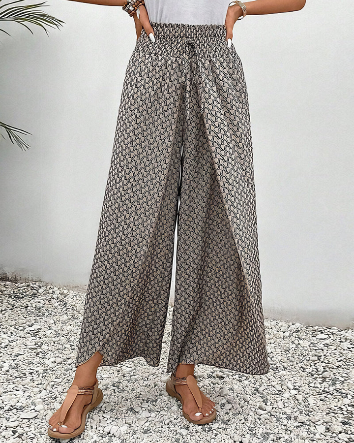 Elandrine | Women's Relaxed Elastic Waist Wide Leg Pant