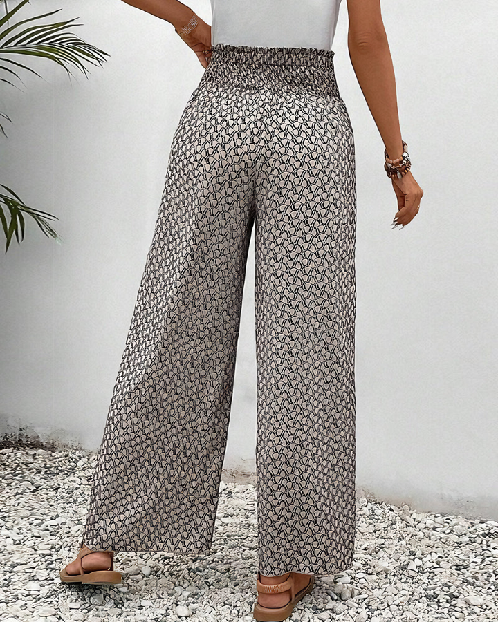Elandrine | Women's Relaxed Elastic Waist Wide Leg Pant