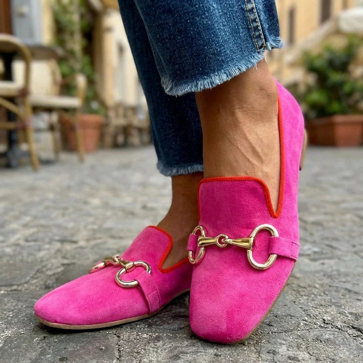 Gabrielle | Women's Suede Loafers with Metal Detail