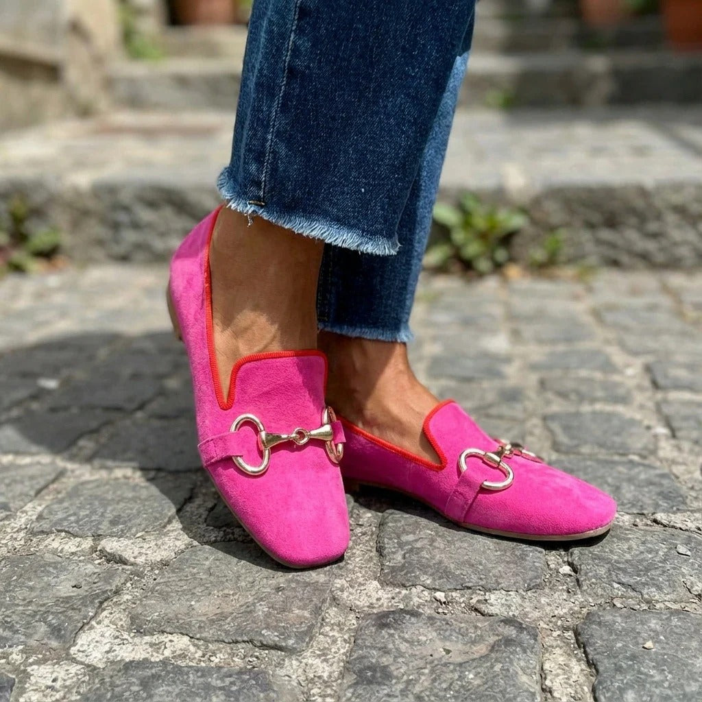 Gabrielle | Women's Suede Loafers with Metal Detail