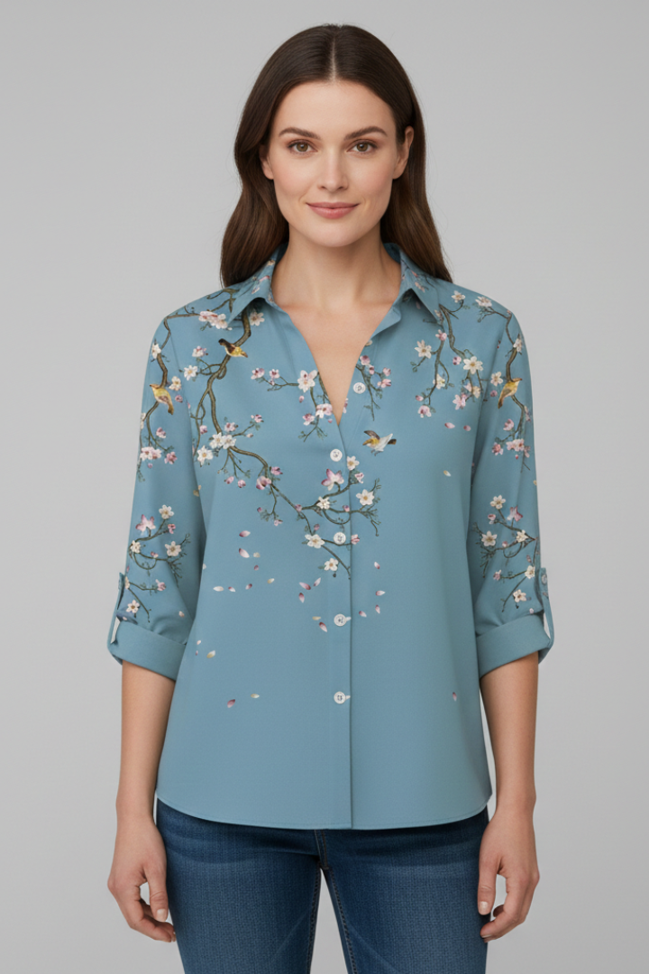 Corienne | Women's Printed Button Front Blouse