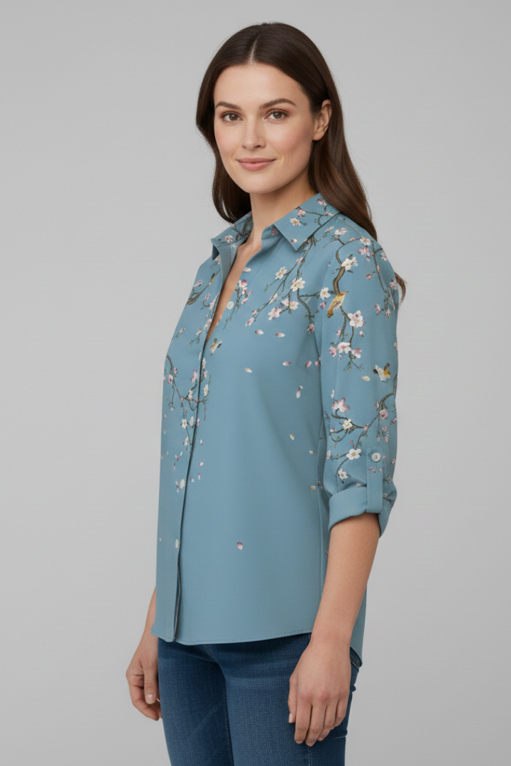Corienne | Women's Printed Button Front Blouse