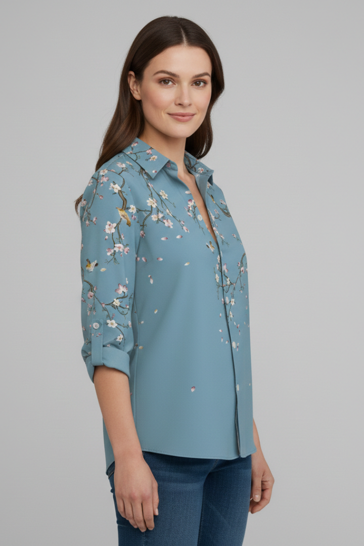 Corienne | Women's Printed Button Front Blouse