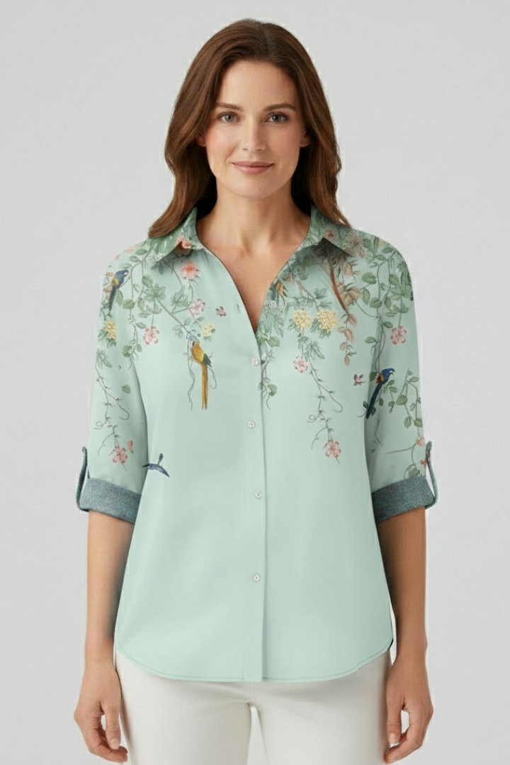 Velorette | Women's Mandala Print Button Blouse