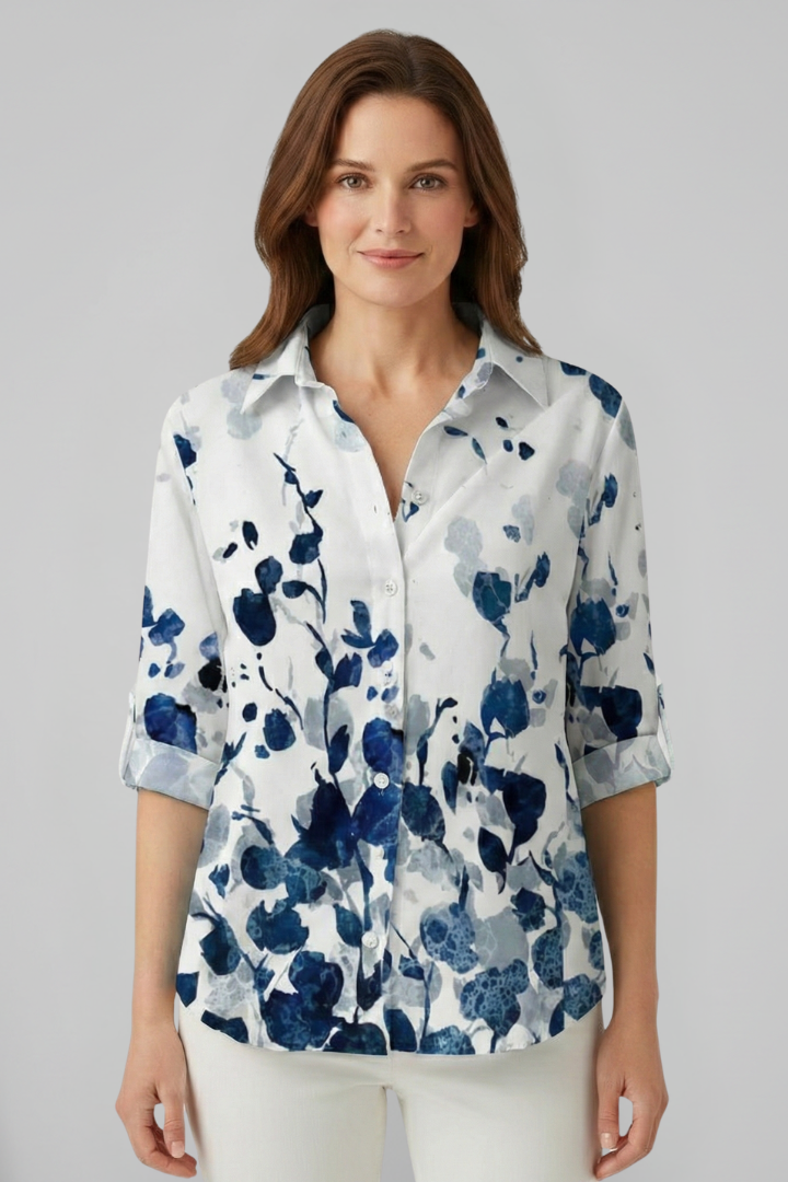 Velorette | Women's Mandala Print Button Blouse