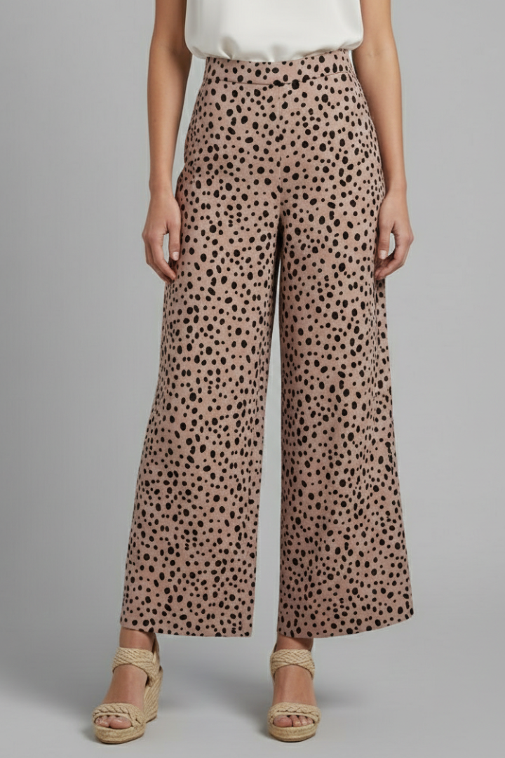 Verossa | Women's High Waist Polka Dot Palazzo Trousers