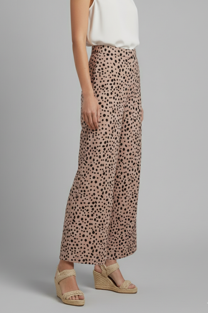 Verossa | Women's High Waist Polka Dot Palazzo Trousers