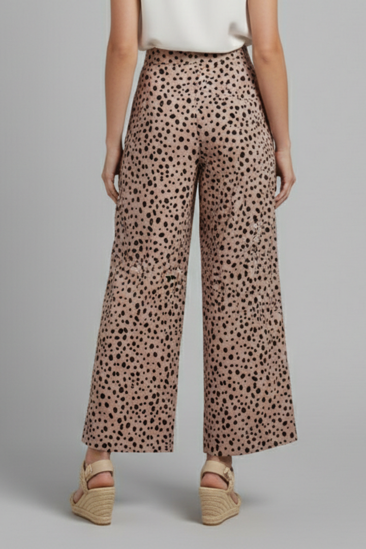 Verossa | Women's High Waist Polka Dot Palazzo Trousers