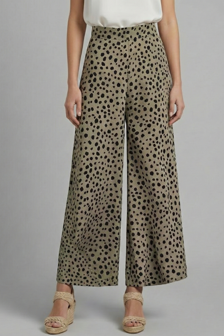 Verossa | Women's High Waist Polka Dot Palazzo Trousers