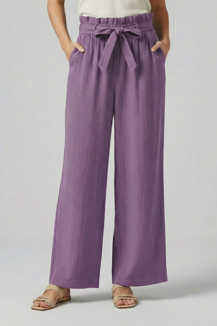 Wrenalie | Women's Elastic Waist Tie Belt Trousers