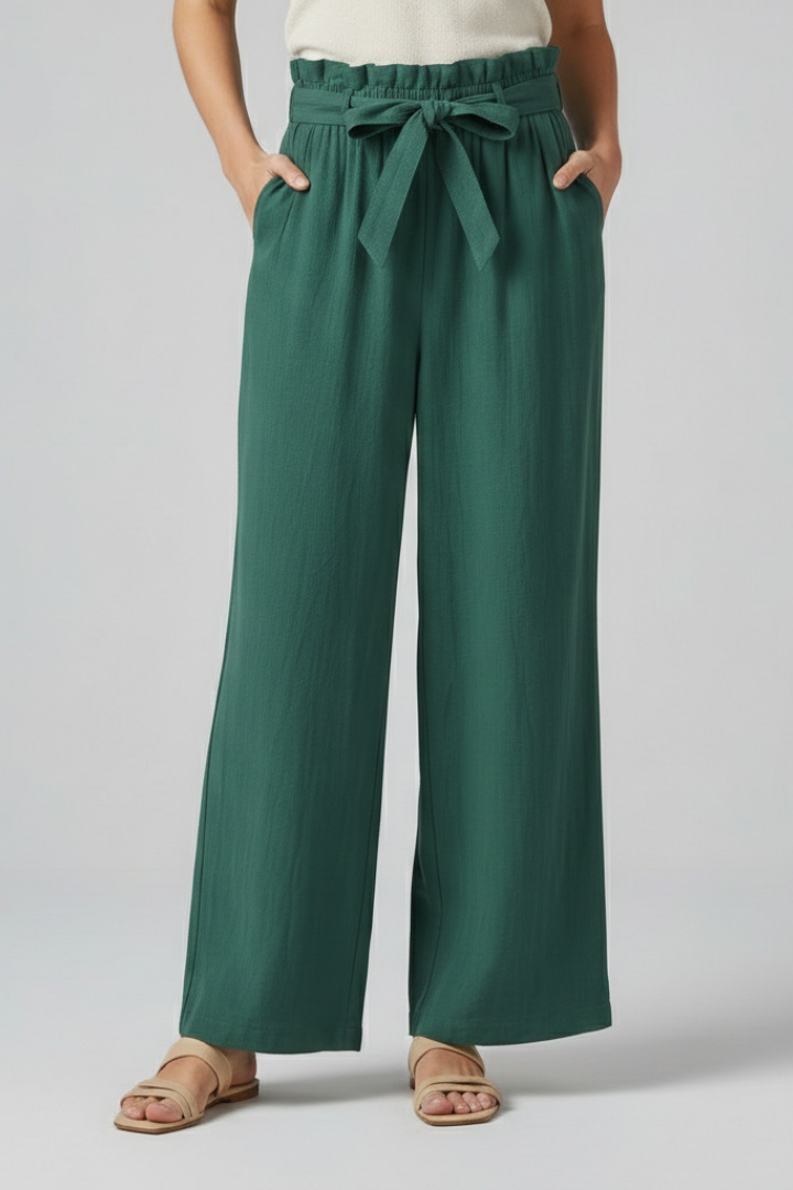 Wrenalie | Women's Elastic Waist Tie Belt Trousers