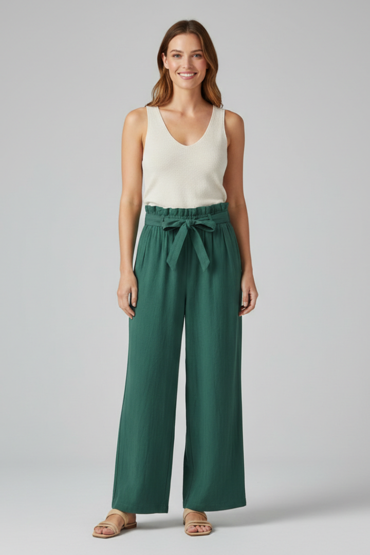 Wrenalie | Women's Elastic Waist Tie Belt Trousers