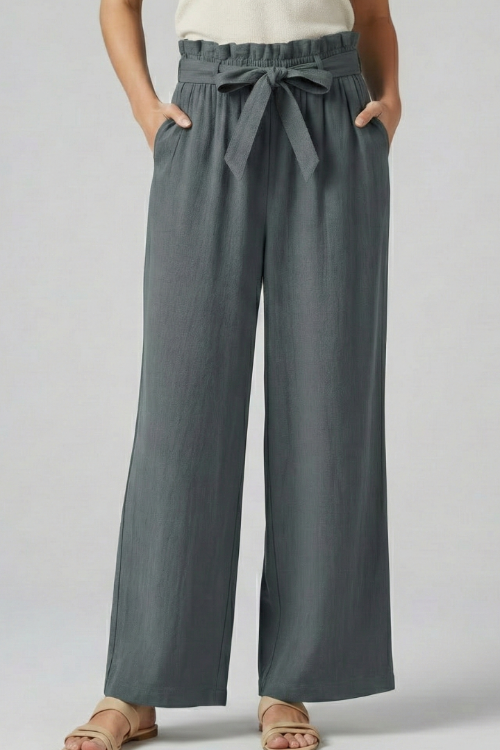 Wrenalie | Women's Elastic Waist Tie Belt Trousers