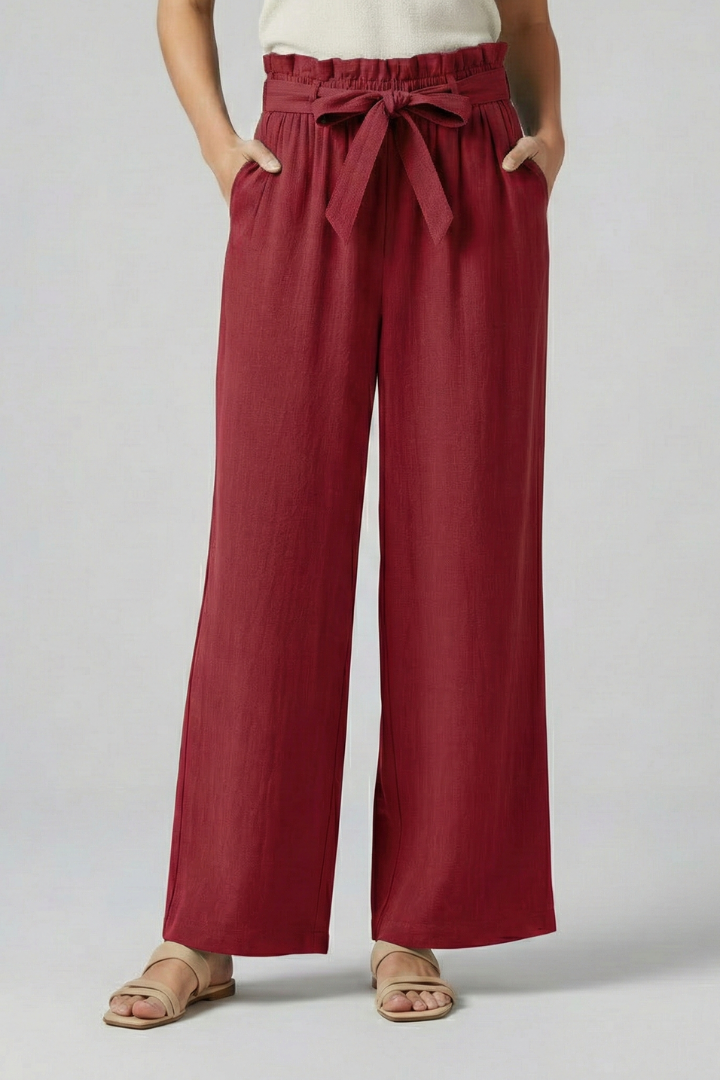 Wrenalie | Women's Elastic Waist Tie Belt Trousers