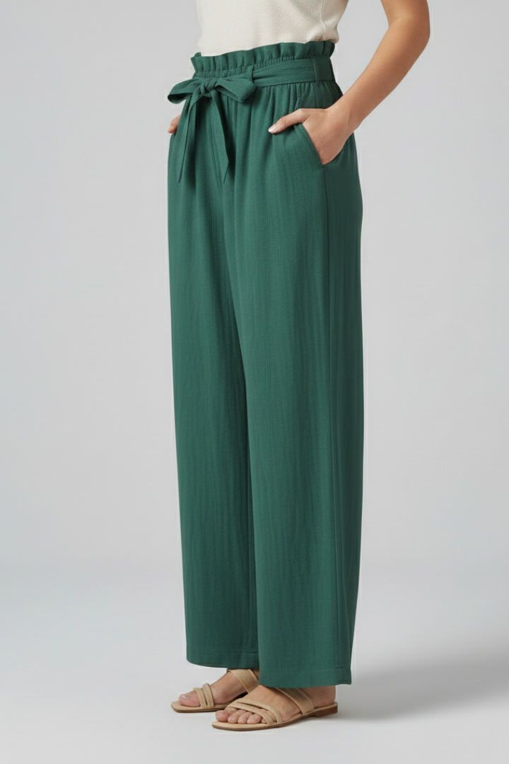 Wrenalie | Women's Elastic Waist Tie Belt Trousers