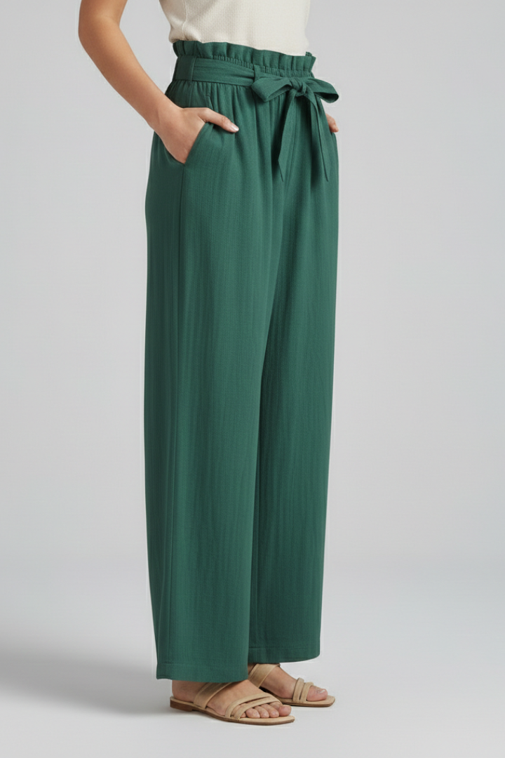 Wrenalie | Women's Elastic Waist Tie Belt Trousers
