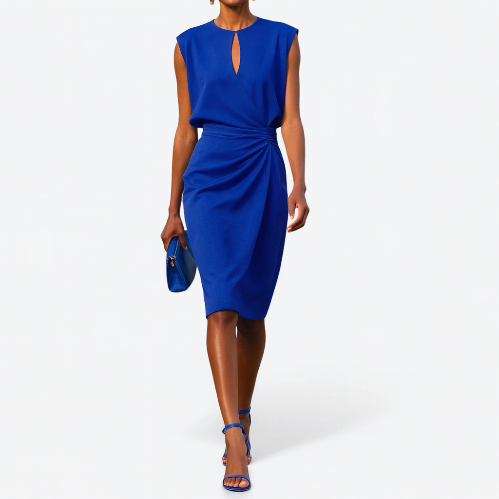 Marivelle | Women's Graceful Silhouette Midi Dress with Refined