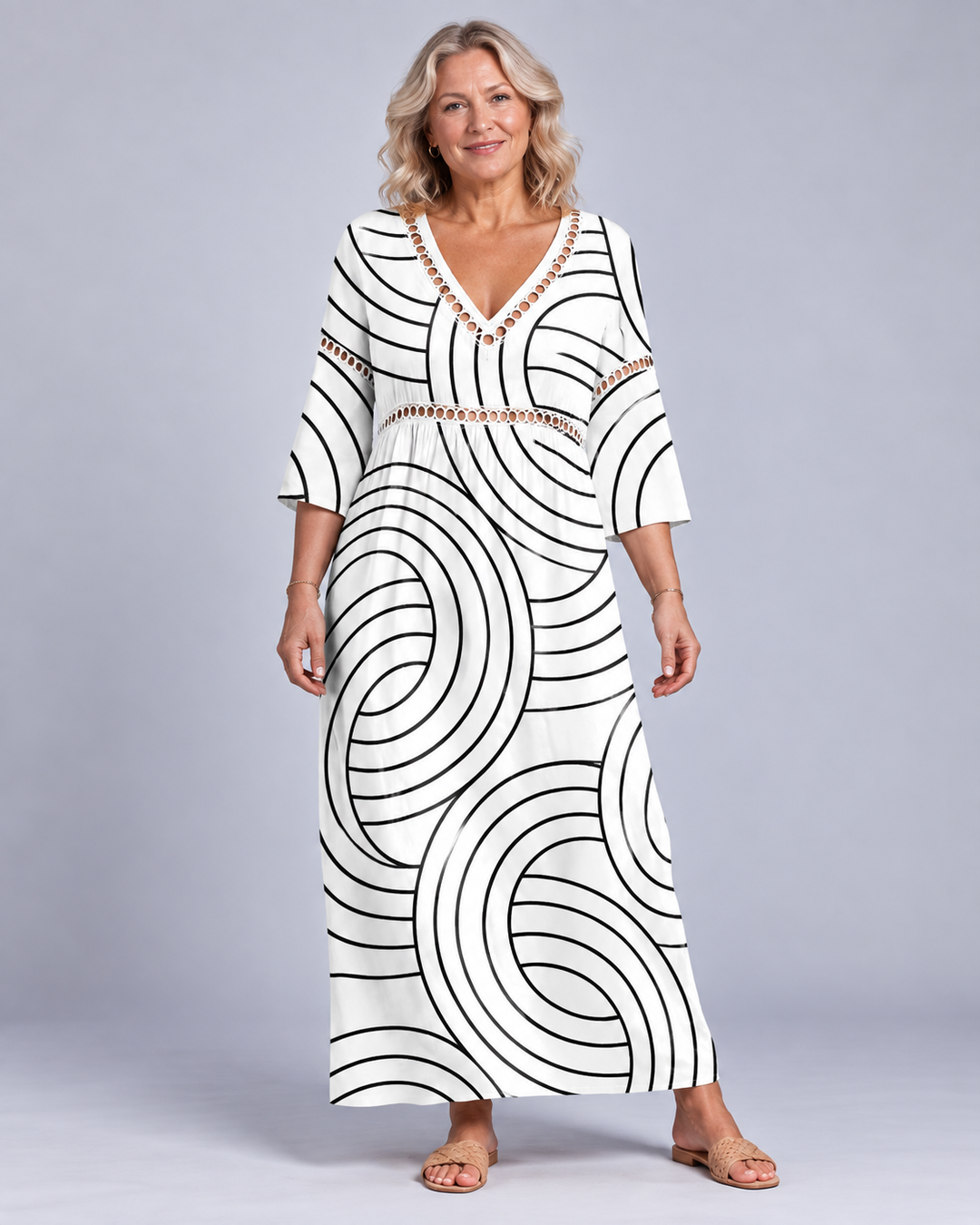 Zarelle | Women's Loose Fit Breathable Midi Dress