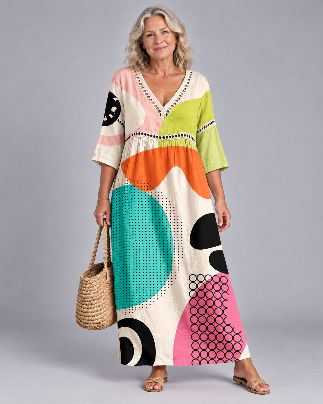 Bridie | Women's Abstract Print Midi Dress