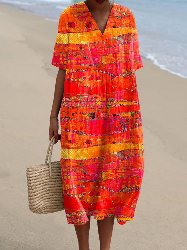 Nerissande | Women's Vintage Print Cotton Linen Set