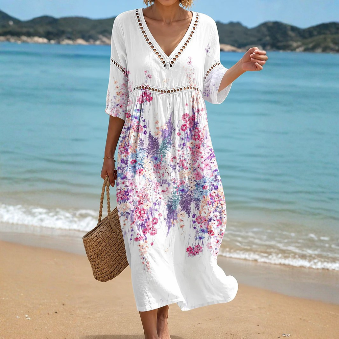 Adelyra | Women's Loose Fit Breathable Midi Dress