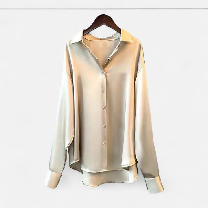 Women’s Collared Satin Blouse