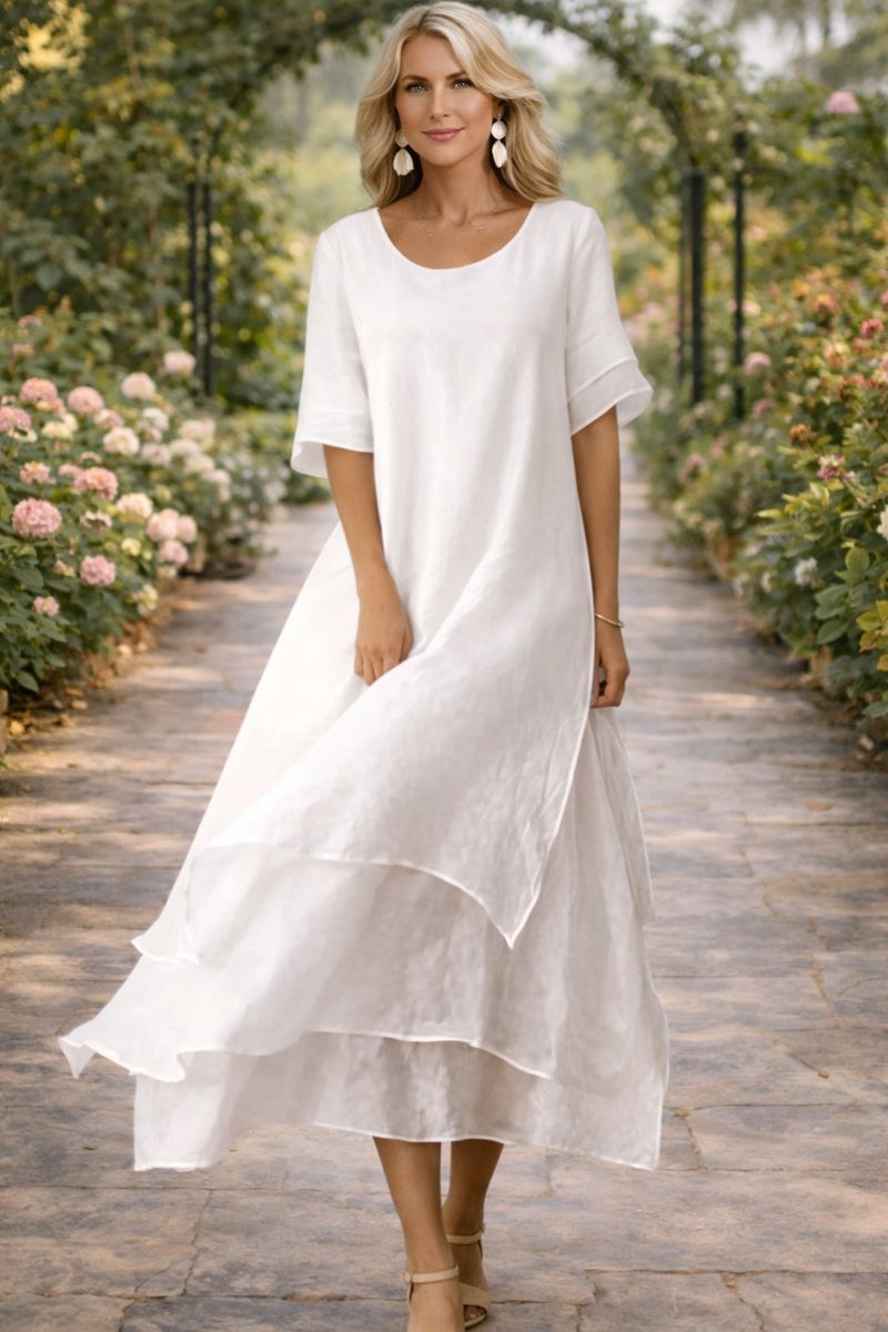 Elegant flowing layered maxi dress for women | April -2