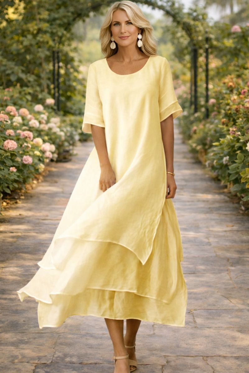 Elegant flowing layered maxi dress for women | April -3