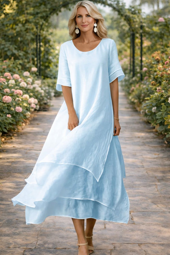 Elegant flowing layered maxi dress for women | April -4