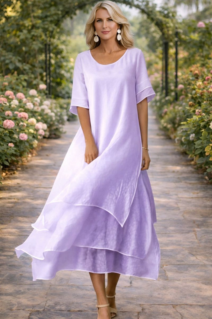 Elegant flowing layered maxi dress for women | April -5