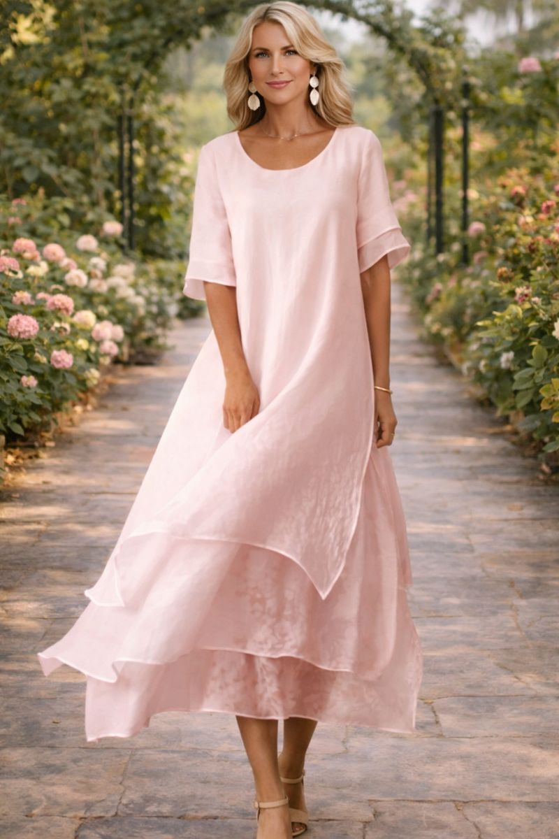 Elegant flowing layered maxi dress for women | April -1