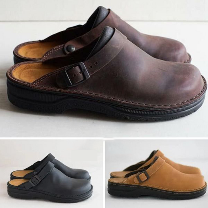 Rave | Orthopedic Buckle Strap Clog Mule Shoes For Men