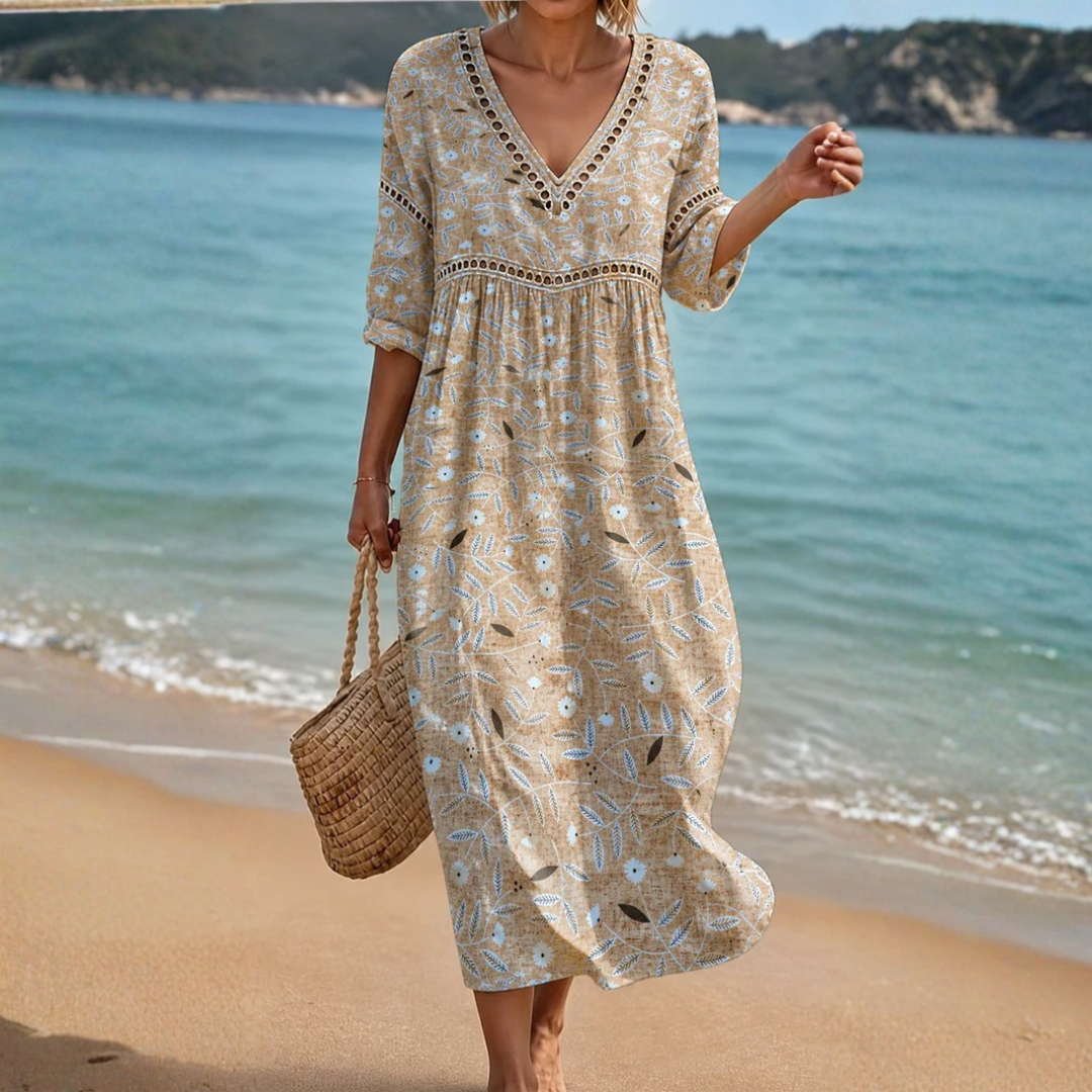 Daphne | Women's Comfortable Flowing Midi Dress