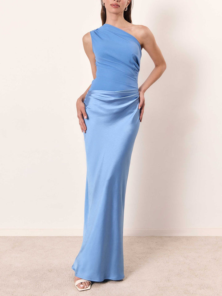 Corvassa | Women's One Shoulder Pleated Maxi Dress
