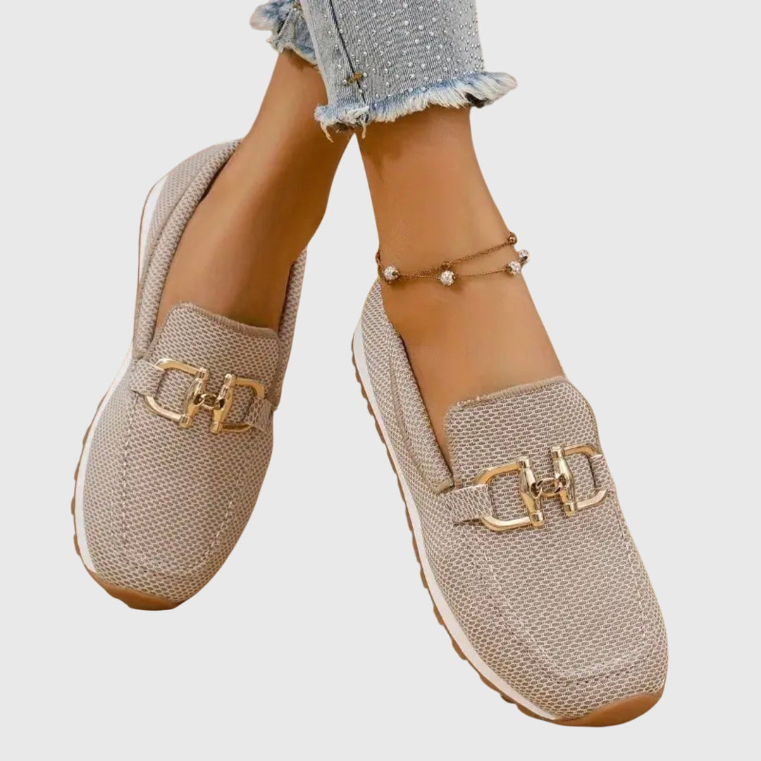 Susana | Women's Orthopedic Loafers with Gold Tone Buckle