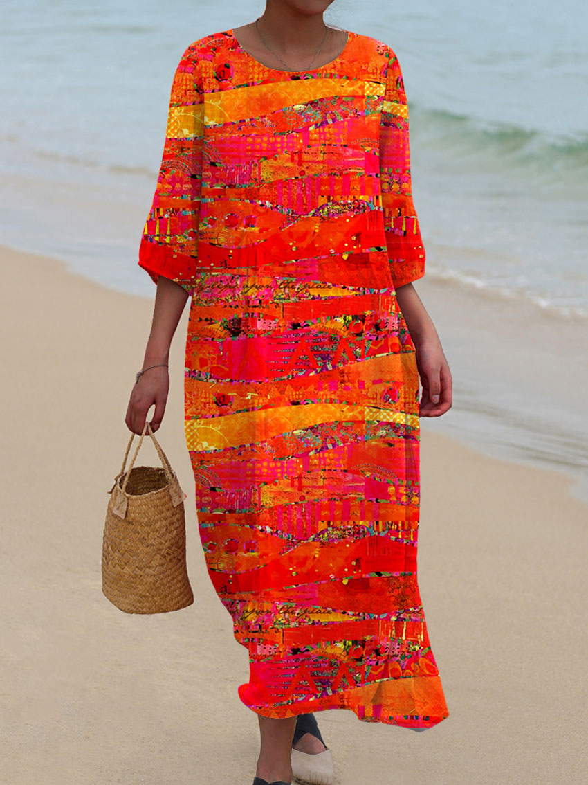 Nerissande | Women's Vintage Print Cotton Linen Set