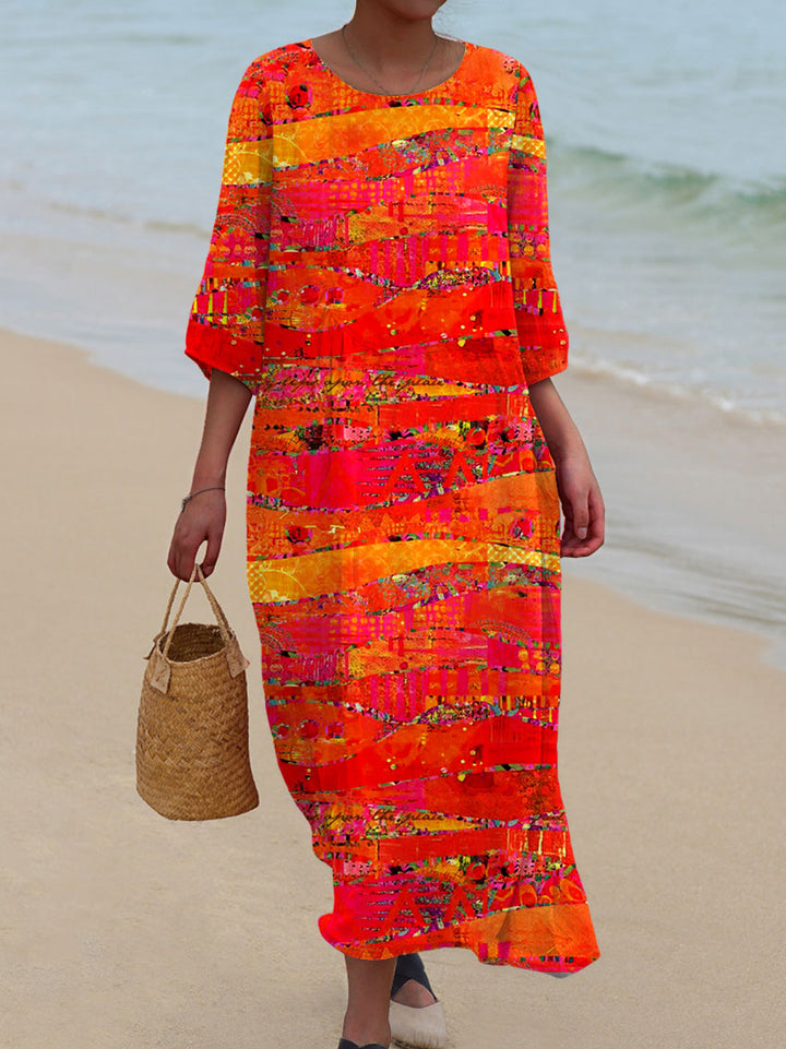 Nerissande | Women's Vintage Print Cotton Linen Set