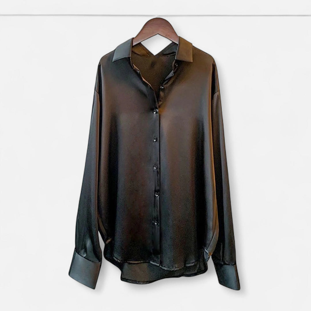Women’s Collared Satin Blouse