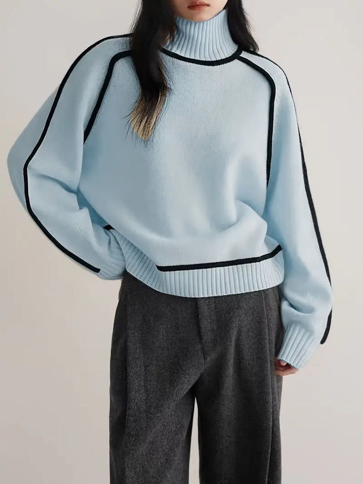 Women’s Contrast Trim Turtleneck Sweater