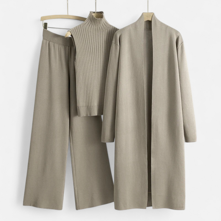 Women’s Knitted 3-Piece Cardigan Set