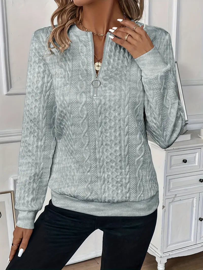 Elegant half-zip cosy jumper for women | Hannah -8