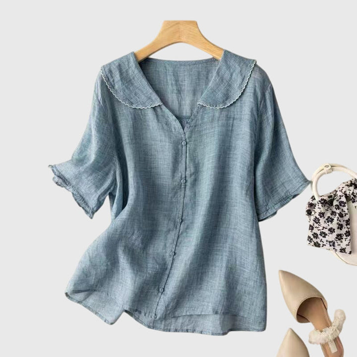Nora | Women's Peter Pan Collar Button Down Blouse