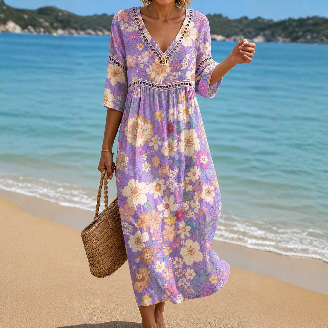 Estelle | Women's Charming Floral Midi Dress