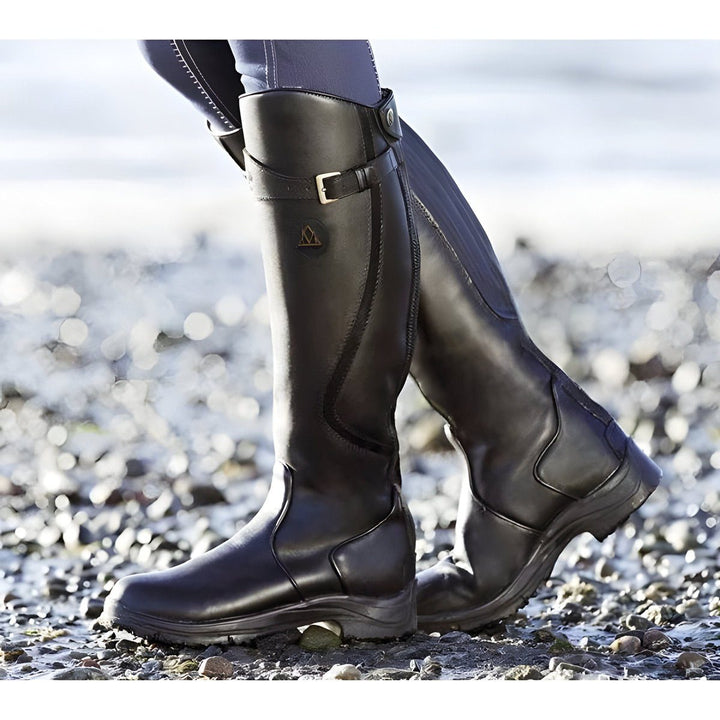 Ondrelle | Women's Leather Knee High Riding Boot with Buckle