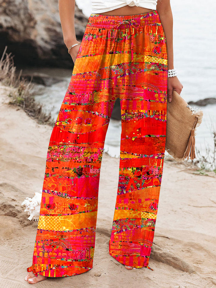 Nerissande | Women's Vintage Print Cotton Linen Set