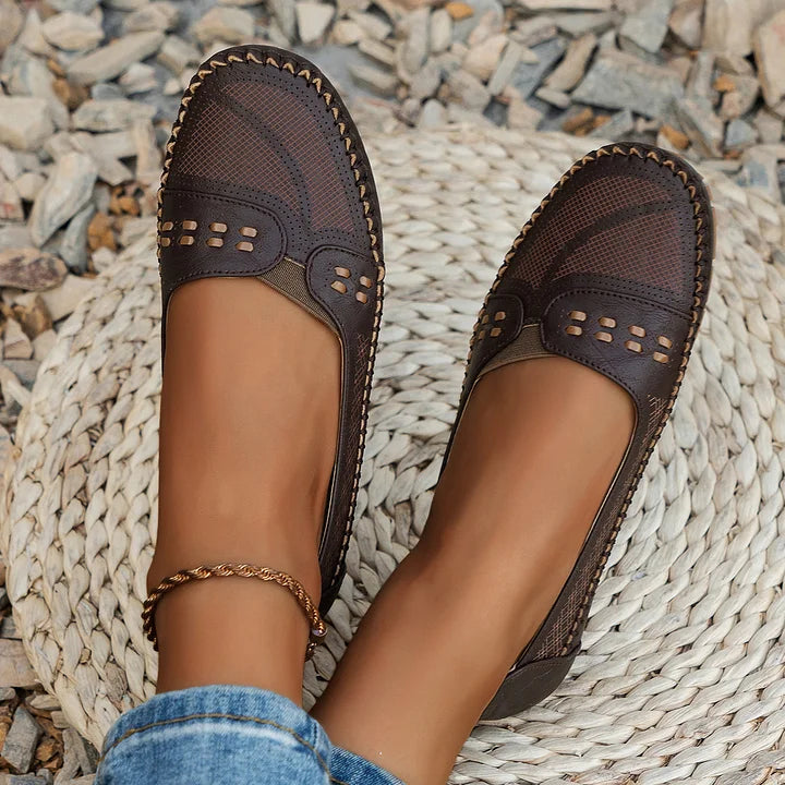 Marova | Women's Cushioned Arch Support Flats with Rubber Sole