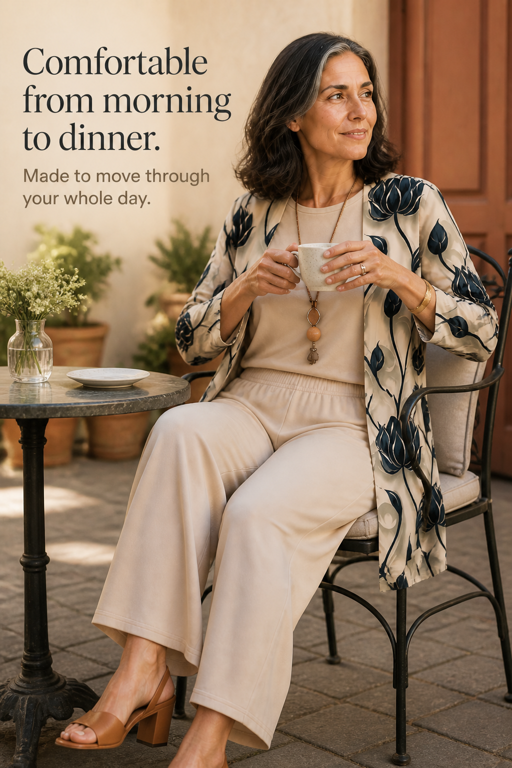 Sophie | Women's Knit Blend Wide Leg Trousers and Cardigan Set