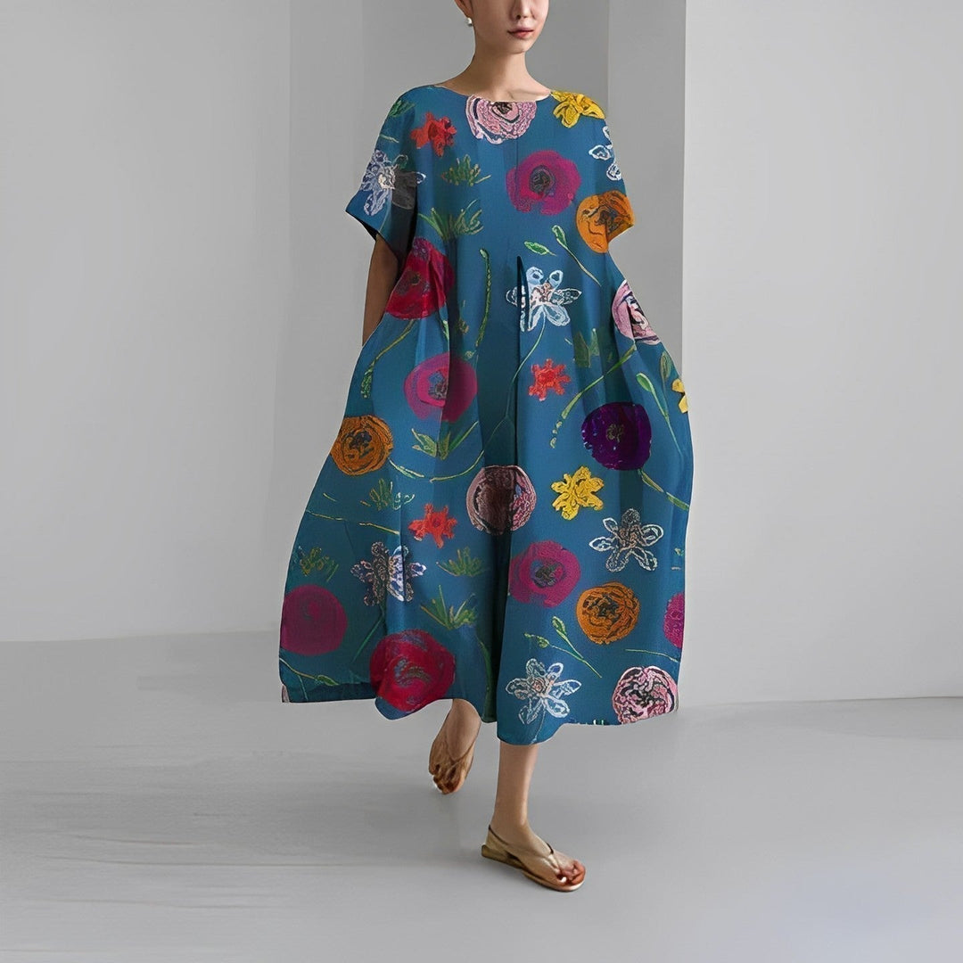 Bohemian floral print dress for women | Claire -8