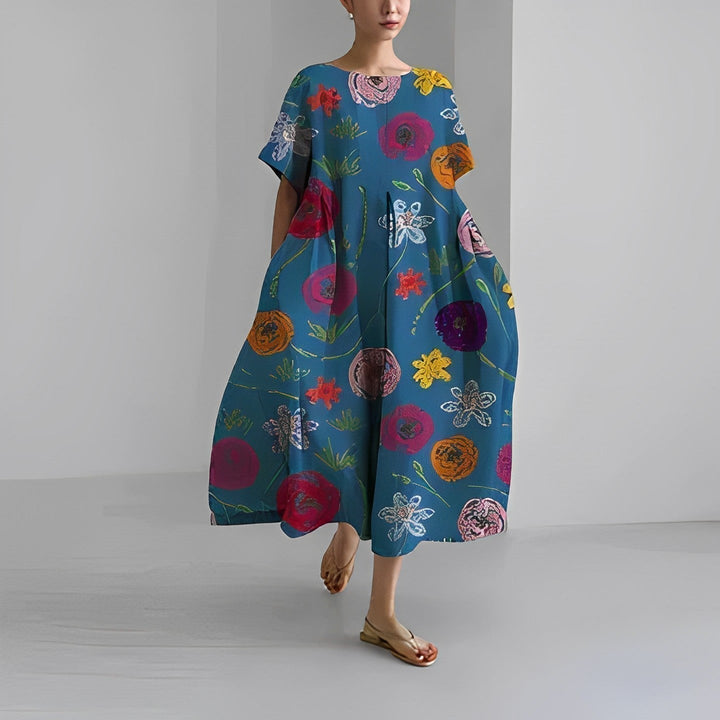 Bohemian floral print dress for women | Claire -8